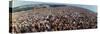 Wide Angle Overall of Huge Crowd Facing the Distant Stage, During the Woodstock Music and Art Fair-John Dominis-Stretched Canvas