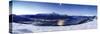 Wide Angle Shot of Alto Lario with Como Lake and Mount Legnone Lighted by the Moon in Winter-ClickAlps-Stretched Canvas