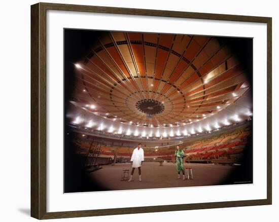 Wide Angle Shot of Interior of New Madison Square Garden with Boxers Buster Mathis and Joe Frazier-Ralph Morse-Framed Premium Photographic Print