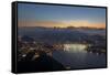 Wide Angle View of Rio De Janeiro at Sunset with Guanabara Bay-Alex Saberi-Framed Stretched Canvas