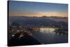 Wide Angle View of Rio De Janeiro at Sunset with Guanabara Bay-Alex Saberi-Stretched Canvas