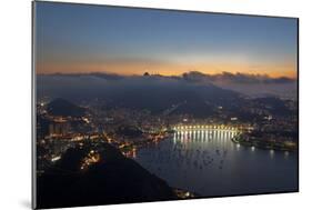 Wide Angle View of Rio De Janeiro at Sunset with Guanabara Bay-Alex Saberi-Mounted Photographic Print