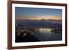 Wide Angle View of Rio De Janeiro at Sunset with Guanabara Bay-Alex Saberi-Framed Photographic Print