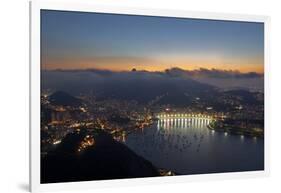 Wide Angle View of Rio De Janeiro at Sunset with Guanabara Bay-Alex Saberi-Framed Photographic Print