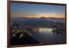 Wide Angle View of Rio De Janeiro at Sunset with Guanabara Bay-Alex Saberi-Framed Photographic Print