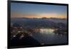 Wide Angle View of Rio De Janeiro at Sunset with Guanabara Bay-Alex Saberi-Framed Photographic Print