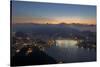 Wide Angle View of Rio De Janeiro at Sunset with Guanabara Bay-Alex Saberi-Stretched Canvas