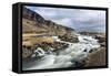 Wide Angle View of River at Foss a Sidu, South Iceland, Iceland, Polar Regions-Chris Hepburn-Framed Stretched Canvas