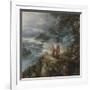 Wide Mountain Landscape with the Temptation of Christ-Pieter Bruegel the Elder-Framed Premium Giclee Print