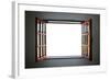 Wide Open Rustic Wooden Window-ccaetano-Framed Art Print