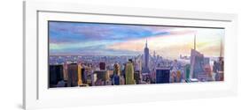 Wide Panorama of Manhattan w New Jersey a Brooklyn-Markus Bleichner-Framed Art Print