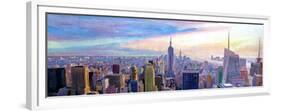 Wide Panorama of Manhattan w New Jersey a Brooklyn-Markus Bleichner-Framed Premium Giclee Print