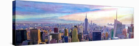 Wide Panorama of Manhattan w New Jersey a Brooklyn-Markus Bleichner-Stretched Canvas