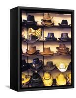 Wide variety of cowboy hats in Old Town Albuquerque, NM.-Jerry Ginsberg-Framed Stretched Canvas