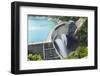Wide View of a Large Dam in Japan-KPG_Payless-Framed Photographic Print