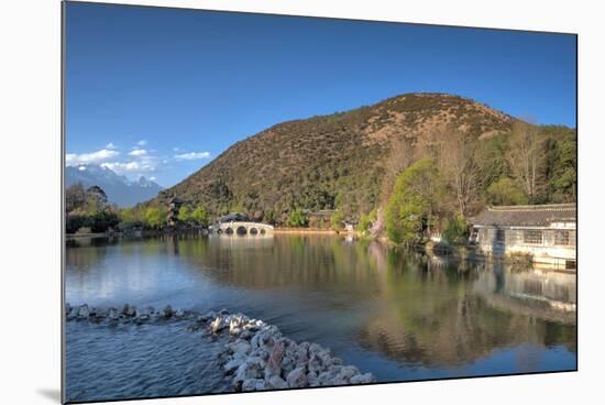 Wide View of Black Dragon Pool in Lijiang, Yunnan, China, Asia-Andreas Brandl-Mounted Photographic Print