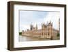 Wide View of River Thames and Houses of Parliament in London England-StanciuC-Framed Photographic Print