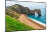 Wide view overlooking east at Durdle Door, Jurassic Coast, UNESCO World Heritage Site, Dorset-Paolo Graziosi-Mounted Photographic Print