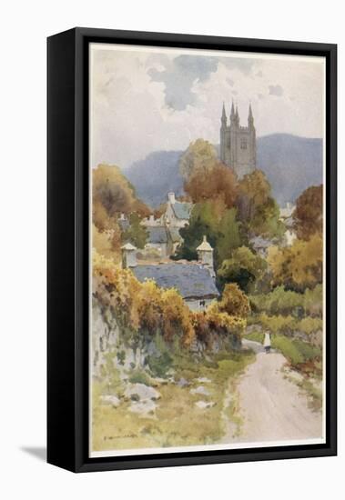 Widecombe-In-The-Moor, Dartmoor, Devon-null-Framed Stretched Canvas