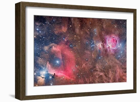 Widefield View of Orion Nebula and Horsehead Nebula-null-Framed Photographic Print