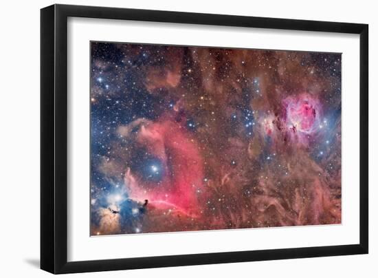 Widefield View of Orion Nebula and Horsehead Nebula-null-Framed Photographic Print