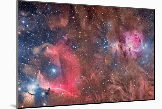 Widefield View of Orion Nebula and Horsehead Nebula-null-Mounted Photographic Print