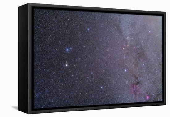 Widefield View of the Gemini Constellation with Nearby Deep Sky Objects-null-Framed Stretched Canvas