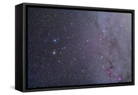 Widefield View of the Gemini Constellation with Nearby Deep Sky Objects-null-Framed Stretched Canvas