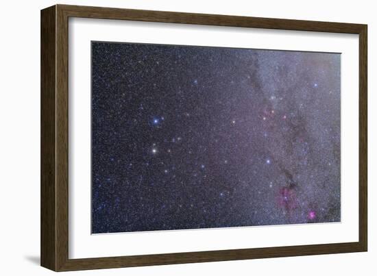 Widefield View of the Gemini Constellation with Nearby Deep Sky Objects-null-Framed Photographic Print