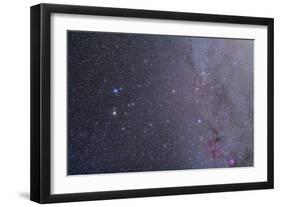 Widefield View of the Gemini Constellation with Nearby Deep Sky Objects-null-Framed Photographic Print