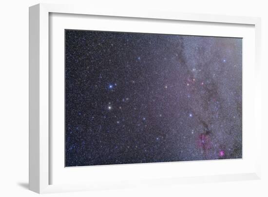 Widefield View of the Gemini Constellation with Nearby Deep Sky Objects-null-Framed Photographic Print