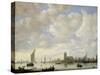 Widened River at Dordrecht-Jeronymus van Diest II & Jan van Goyen-Stretched Canvas