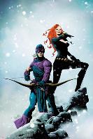 Widowmaker No.1 Cover: Hawkeye and Black Widow Posing-Jae Lee-Lamina Framed Poster