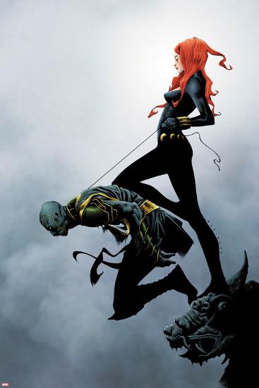 Widowmaker No.2 Cover: Black Widow Holding Another By a Rope-Jae Lee-Lamina Framed Poster