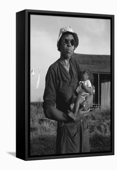 Wife and Child of Tractor Driver-Dorothea Lange-Framed Stretched Canvas