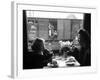 Wife and Daughter of US Soldier in First Class Dining Car Looking at German "Expelles" in Boxcars-Walter Sanders-Framed Photographic Print