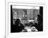 Wife and Daughter of US Soldier in First Class Dining Car Looking at German "Expelles" in Boxcars-Walter Sanders-Framed Photographic Print
