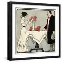 Wife Arranges Flowers-Paul Fischer-Framed Art Print