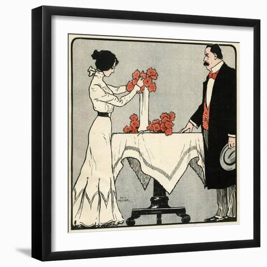 Wife Arranges Flowers-Paul Fischer-Framed Art Print