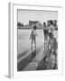 Wife of Project Mercury Astronaut, Mrs. Alan B. Shepard, Jr., Playing with Family on the Beach-null-Framed Photographic Print