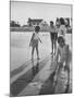 Wife of Project Mercury Astronaut, Mrs. Alan B. Shepard, Jr., Playing with Family on the Beach-null-Mounted Photographic Print