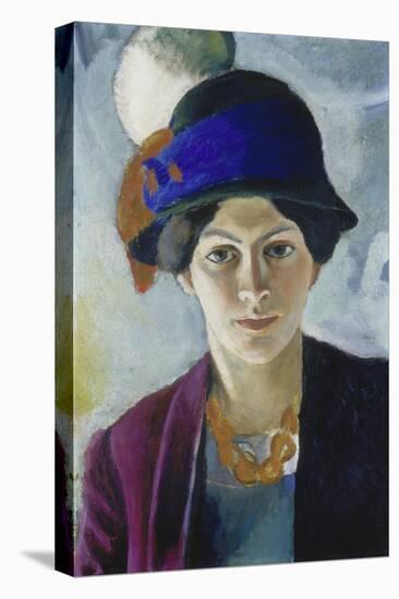 Wife of the Artist with Hat, 1909-August Macke-Stretched Canvas