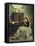 Wife Reading-Michele Gordigiani-Framed Stretched Canvas