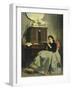 Wife Reading-Michele Gordigiani-Framed Giclee Print