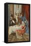 Wife Rebuking Her Husband for Entertaining His Mistress to Dinner-null-Framed Stretched Canvas