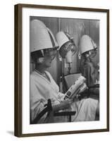 Wig Posing under Drier-Nina Leen-Framed Photographic Print