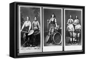 Wigan Pit Girls (B/W Photo)-English Photographer-Framed Stretched Canvas