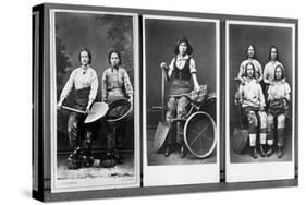 Wigan Pit Girls (B/W Photo)-English Photographer-Stretched Canvas