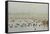 Wigeon (Anas Penelope) on Flooded Marshland with Lapwings (Vanellus Vanellus). Somerset Levels, UK-Nick Upton-Framed Stretched Canvas