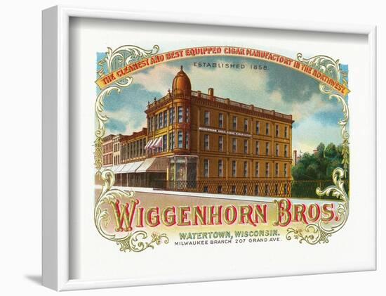 Wiggenhorn Brothers Brand Cigar Box Label-Lantern Press-Framed Art Print